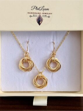 Artisan Infinity Love Knot Necklace and Earring Gift Set